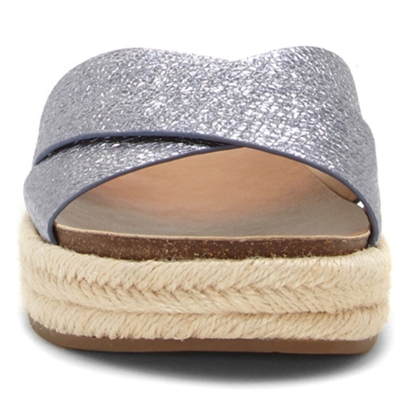 Vince Camuto Blue Espadrille Platform Slide Sandal - Picture 5 of 9